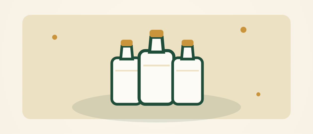 Glass milk bottles crate, farm-fresh